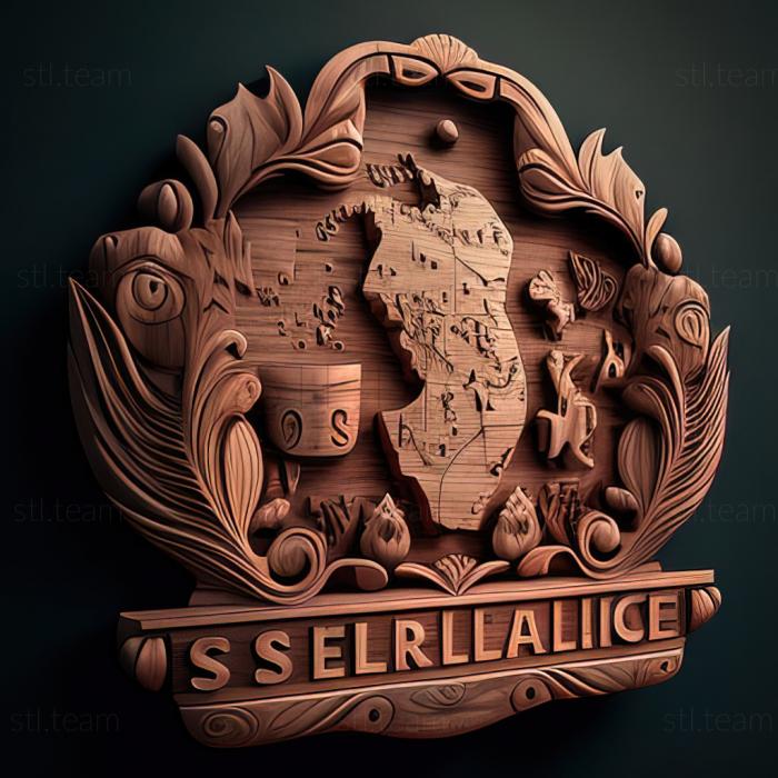 3D модель Сейшельские острова Республика Сейшельские острова (STL)